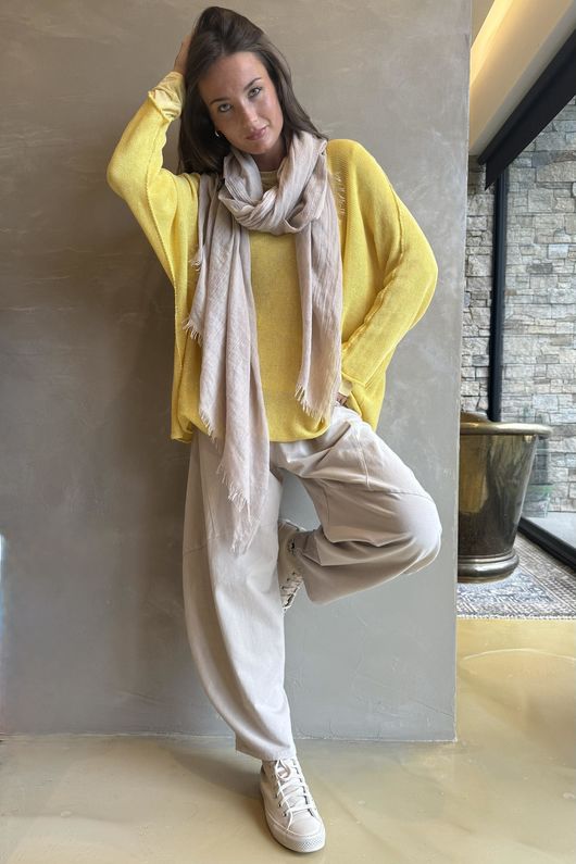 Conrad Slouch Cotton Knit Custard